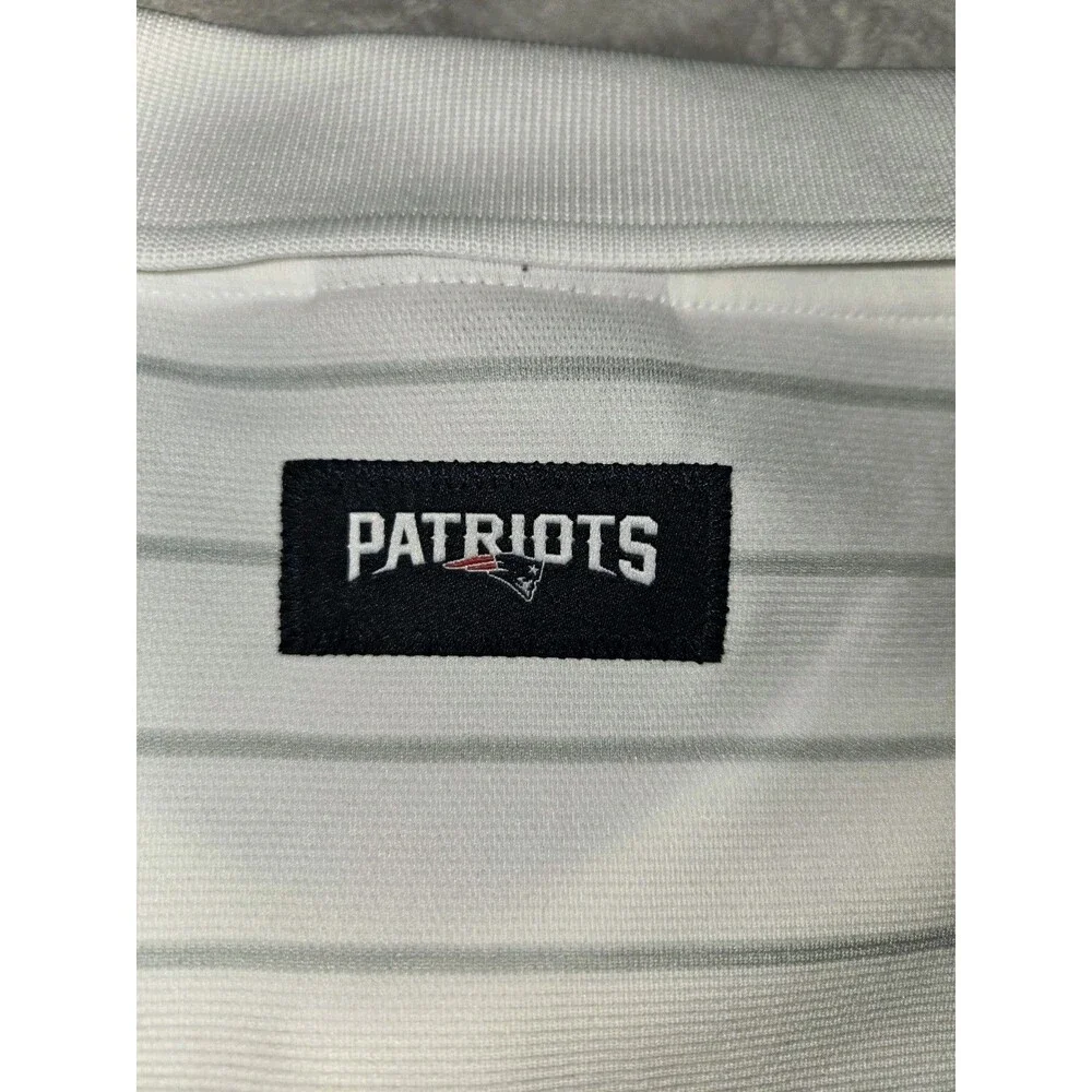 Mens Nike DriFit On Field Apparel New England Patriots Striped Polo Shirt 2XL